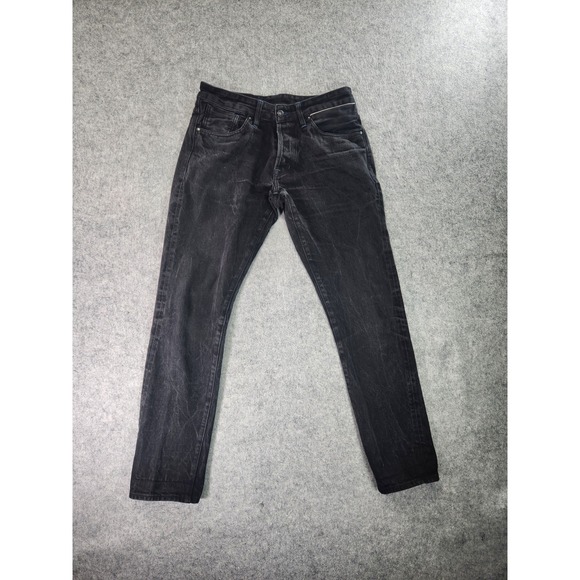 Benzak Jeans Mens 31 Fits 30x29 Black Selvedge 13oz B-01 Slim Button Fly Denim - Picture 1 of 16